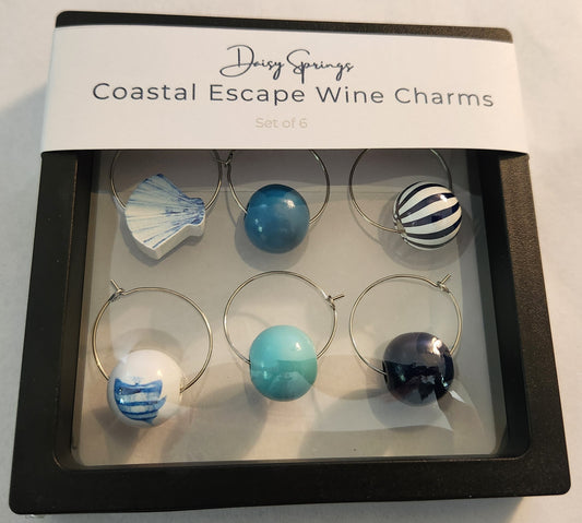 Coastal Escape Wine Charms — Set of 6