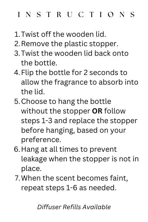 Instructions on how to use the skull diffuser