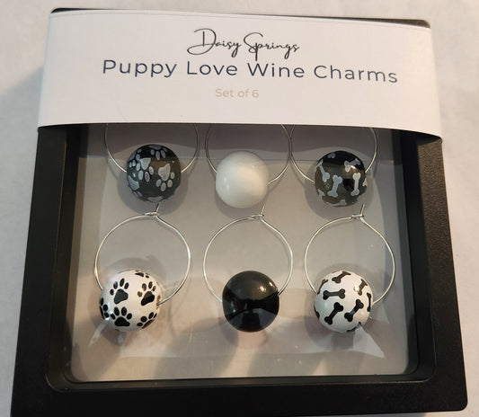 Puppy Love Wine Charms — Set of 6