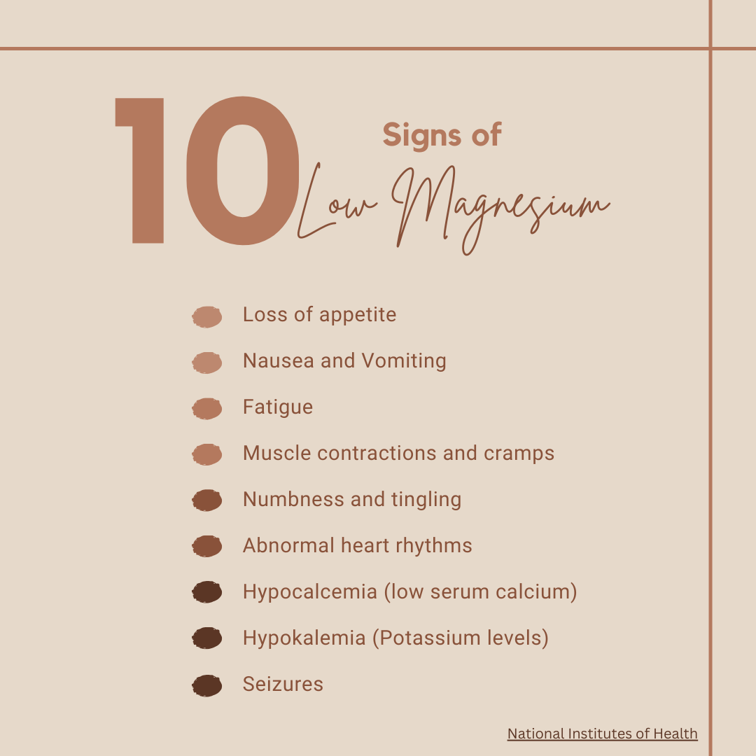 Although rare, these are a few signs of low magnesium levels.